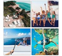 Juroupi 3 Meters/118-inch Portable Selfie Stick Telescoping Selfie Stand Aluminum Alloy 5 Sections with 1/4in Screw Compatible with X2/X3 (200cm)