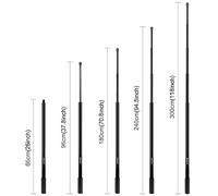 Juroupi 3 Meters/118-inch Portable Selfie Stick Telescoping Selfie Stand Aluminum Alloy 5 Sections with 1/4in Screw Compatible with X2/X3 (300cm)