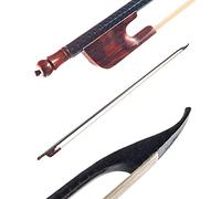 Juroupi 4/4 Violin Fiddle Bow Baroque Style Carbon Fiber Veneer Round Stick Ebony White Horsehair Well Balanced