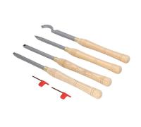 Juroupi 4PCS Lathe Turning Tool Set Removable Wooden Handle Incisive Hard Alloy Steel Lathe Tool for Woodworking