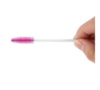 Juroupi 50Pcs/Set Disposable Eyelashes Brush Mascara Applicator Makeup Cosmetic Tool White Rose Red (White Rod Red Head HJ010)
