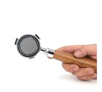 Juroupi 51mm Coffee Bottomless Portafilter with Filter Basket & Wooden Handle Replacement for Delonghi EC680 EC685 Coffee Machine Tool Reusable Alloy Filters Coffee Extraction