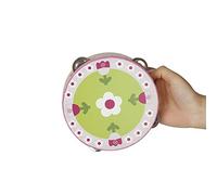 Juroupi 6 Handheld Tambourine Hand Drum Percussion Musical Toy with 4 Sets Metal Jingles for Party Kids Games, 1pc/ Pack