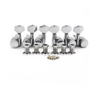 Juroupi 6 Right Inline Electric Guitar Tuning Peg Sealed Locking Tuners Plated Guitar Tuning Keys Machine Heads 1 : 18 Compatible with Electric Guitar (3 Left 3 Right)