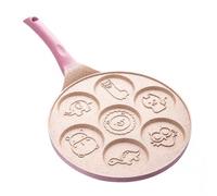 Juroupi 7-Hole Mini Pancakes Maker Pancake Pan with Cute Patterns Nonstick Molds for Kids Egg Frying Pan Egg Cooker Breakfast (Lake Blue)