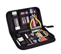Juroupi 74 PCS Guitar Tool Kit with Carry Bag, Repair Maintenance Tools String Action Ruler Guitar Bridge Pins Strings Picks for Guitar Ukulele Bass Banjo, String Instrument