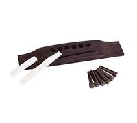 Juroupi 9pcs Guitar Rosewood Pins Bridge Plastic Upper Bottom Saddle Kit Replacement Accessory Set