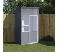 Juroupi Anthracite Galvanised Steel Bird Cage, 115x78x200 cm, Sturdy & Spacious for Birds & Small Animals