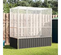 Juroupi Aviary Silver 210.5x107x212 cm Steel,Aviary,Birdcage,Bird Aviary Outdoor,Outdoor Aviary-172582