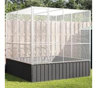Juroupi Aviary Silver 211x207x212 cm Steel,Aviary,Birdcage,Bird Aviary Outdoor,Outdoor Aviary-172584