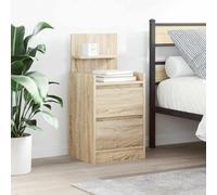 Juroupi Bedside Cabinet with 2 Drawers Sonoma Oak 38x34x80 cm