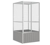 Juroupi Bird Cage Grey 111x107x211.5 cm Galvanised Steel,Birdcage,Bird Cage,Sturdy and Spacious Bird Cage for Birds and Small Animals(SPU:171551)