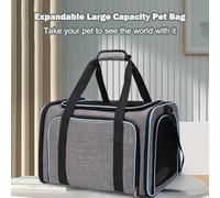 Juroupi Cat Carrier Outdoor Portable Handheld Pet Bag Foldable Expandable Pet Backpack Breathable Cat Crate Cat Backpack for Small Medium Large Size (L)