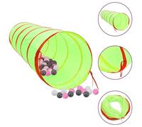 Juroupi Children Play Tunnel with 250 Balls Green 175 cm Polyester,Outdoor Play Equipment,Play Tents & Tunnels-3107759