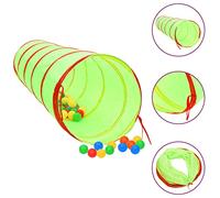 Juroupi Children Play Tunnel with 250 Balls Green 175 cm Polyester,Outdoor Play Equipment,Play Tents & Tunnels-3107757