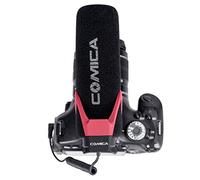 Juroupi COMICA CVM-V30 LITE Microphone with Super-cardioid Pattern Cold-shoe Design Condenser MIC for Smartphone Camera Red (Red)