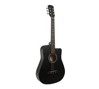 Juroupi Cutaway Acoustic Guitar 38-inch Folk Guitar Hand Rubbed Basswood with Celluloid Pick, Pick Holder, Guard Board, Strap, Tuner, Gig Bag for Teens Adults Beginners (#4)
