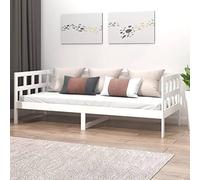 Juroupi Day Bed White Solid Wood Pine 90x200 cm,Day Bed,Guest Bed Frame,Space Saving Daybed,Guest Sofa Bed-820208