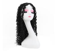 Juroupi Deep Wave Lace Front Wig High Density Synthetic Middle Part Heat Resistant Deep Curly Wig for Women Black 28 Inch