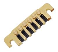 Juroupi Electric Guitar Bridge Pull Plate Tail Piece Reversible String Code Guitar Roller Saddle Bridge TP-6 Bridge Stop Rod Compatible with/SG/ES/EPI (Black) (Gold)