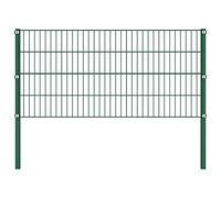 Juroupi Fence Panel with Posts Iron 1.7x0.8 m Green,Fence Panel,Decorative Fences,Garden Décor-144933