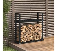 Juroupi Firewood Rack Black 110x35x108.5 cm Solid Wood Pine,Firewood Rack,Outdoor/Indoor Firewood Rack,Outdoor Fireplace Accessories-823861