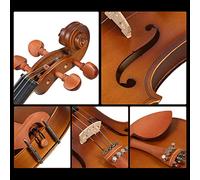 Juroupi Full Size 4/4 Acoustic Violin Spruce Wood Top Maple Back & Scroll & Fingerboard with Carry Case Bow Rosin for Kids Students Beginners (Pattern 1)