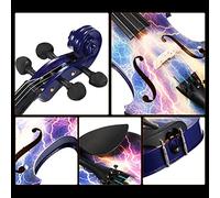 Juroupi Full Size 4/4 Acoustic Violin Spruce Wood Top Maple Back & Scroll & Fingerboard with Carry Case Bow Rosin for Kids Students Beginners (Pattern 1) (Pattern 2)