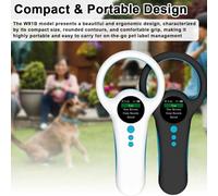 Juroupi Handheld Portable Animal Chip Scanner 1.4inch TFT LCD Display Chip Reader Rechargeable Animal Scanner Support EMID FDX-B Label Format with Buzzer and (Black)