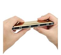 Juroupi Harmonica Professional Mouthorgan Diatonic Harp 1.2mm Brass Base Plate 24-Hole Polyphonic (D Key)
