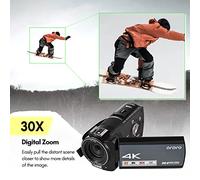Juroupi HDR-AX10 4K Digital Video Camera WiFi Camcorder DV Recorder 3.5 Inch IPS Touch Panel 30MP 30X Digital Zoom Face Detection IR Night Anti-shake with Remote
