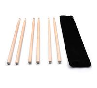Juroupi Juroupi 3 Pair 5A Maple Drum Sticks with Carry Bag for Drum Playing