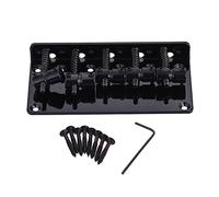 Juroupi Juroupi 5-saddle Bridge Set for 5 String Electric Bass Guitar Part Replacement Black