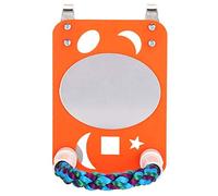 Juroupi Juroupi Bird Mirror Toy with Rope Mirror Perch Bite Toy Claw Perches Bird Cage Chew (Orange)