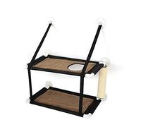 Juroupi Juroupi Cat Window Perch Hammock Bed Double Deck Window Suction Cups Cat Shelves Sunbath Hammock Bed for Hold UP to 20KG 44lbs (Multicolor)