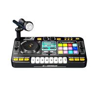 Juroupi Juroupi DJ Controller for Kids DJ Disc Player Electronic Keyboard BT Mixer Table with Adjustable Microphone Dynamic Lighting Effects Party Musical Toy (Black)