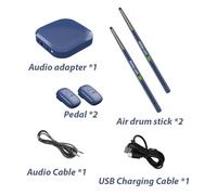 Juroupi Juroupi Electric Air Drum Set Low Delay Professional Versatile Connectivity Smart Electronic Drum Kit for Beginners and Professional Drummers (Navy Blue)