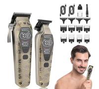 Juroupi Juroupi Electric Hair Clipper Set Cordless Hair Trimmer Men's Haircut Kit with 12 Guide Combs Trimming Styling & Grooming Kit Smart LCD Display for Salon Barbers Home Use