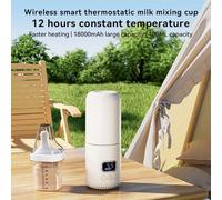 Juroupi Juroupi Portable Stainless Steel Water Warmer for Baby Formula 400ml Capacity 37-55℃ Adjustable Temperature Wireless Instant Water Warmer Electric Kettle for Outdoor Travel (stainless steel)