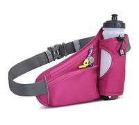 Juroupi Juroupi Sports Hydration Belt Bag Running Belt Waist Pack Bum Bag with Water Bottle Holder for Men Women Running Cycle Hiking Walking (Rose red)