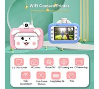 Juroupi Kid Camera Children 1080P Digital Camera Thermal Print 3.5Inch IPS Screen 180°Rotatable 4K Lens Photo Selfie 1080P Video Auto with 32GB Memory Card & 3 (#1)