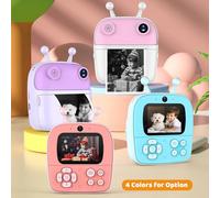 Juroupi Kids Instant Print Camera Kids Camera 1080P Digital Camera Dual Lens 2.4 Inch IPS Screen Built-in Battery Picture Frames with Thermal Printing Paper Birthday Festival