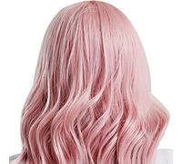 Juroupi LC210-1 Curly Wavy Wig Pink Pastel Short Bob Synthetic Wigs Cosplay Costume Wigs for Women