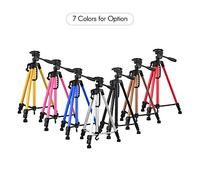 Juroupi Lightweight Photography Tripod Stand Aluminum Alloy 3kg Load Capacity Height 135cm/53in with Carry Bag Phone Holder for DSLR Camera Smartphone (Blue)