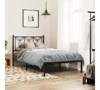 Juroupi Metal Bed Frame without Mattress with Headboard Black 100x200cm,Bed Frame,Modern Style Bed Frame,Easy Assembly Bed Frame,Bedroom Furniture-376123