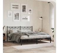 Juroupi Metal Bed Frame without Mattress with Headboard Black 180x200cm,Bed Frame,Modern Style Bed Frame,Easy Assembly Bed Frame,Bedroom Furniture-376132