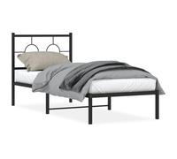 Juroupi Metal Bed Frame without Mattress with Headboard Black 80x200cm,Bed Frame,Modern Style Bed Frame,Easy Assembly Bed Frame-376217