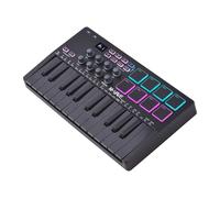 Juroupi MIDI Keyboard Controller Beat Maker Machine Rechargeable 25 Keys MIDI Keyboard Portable Arranging Strike Pad RGB Backlight MIDI Assignable Knobs Buttons for Music