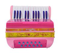 Juroupi Mini 24-key 12-bass Accordion ABS Material with Buckle Musical Instrument for Beginners Christmas Lightweight Button Accordion Hand-eye Coordination Stage Performance (Green) (Pink)