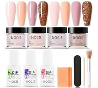 Juroupi NOCIS 4 Colors Nail Dipping Powder Set Nail Art Starter Kit Dip Powder Fast-drying No UV/LED Nail Lamp Needed with Base Top Coat Activator for Home DIY Salon Nail Art